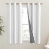 imageNICETOWN 100 Absolutely Blackout Linen Curtains with Thermal Insulated Liner Greyish White 42quot Wide 63quot Length Energy Saving Curtains for Classroom 2 Panels Set Vertical Blinds