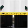 imageNICETOWN 100 Absolutely Blackout Linen Curtains with Thermal Insulated Liner Greyish White 42quot Wide 63quot Length Energy Saving Curtains for Classroom 2 Panels Set Vertical Blinds