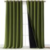 imageNICETOWN 100 Blackout Blinds Set of 2 70 inches x 108 inches Olive Green Laundry Room Decor Window Treatment Curtains for Large Patio Sliding Door Thermal Insulated Curtains for Bedroom