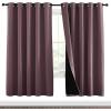 imageNICETOWN 100 Blackout Window Curtain Panels Full Light Blocking Drapes with Black Liner for Nursery 72inch Drop Thermal Insulated Draperies Dry Rose 2 Pieces 70inch Wide Per Panel