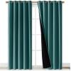 imageNICETOWN 100 Blackout Window Curtain Panels Sea Teal 2 PCs 62quot Wide Each Panel Cold and Full Light Blocking Drapes with Black Liner for Nursery 84 inches Drop Thermal Insulated Draperies