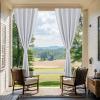 imageNICETOWN 2 Panels RodFree Outdoor Curtains for Patio Waterproof Sticky Top ampamp Back Tab Bottom with Free Rope for Wind Resistance Weatherproof Drapes for GazeboPorch W52 x L84 in Biscotti BeigeGreyish White