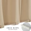 imageNICETOWN 2 Panels RodFree Outdoor Curtains for Patio Waterproof Sticky Top ampamp Back Tab Bottom with Free Rope for Wind Resistance Weatherproof Drapes for GazeboPorch W52 x L84 in Biscotti BeigeTaupe