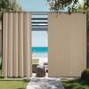 imageNICETOWN 2 Panels RodFree Outdoor Curtains for Patio Waterproof Sticky Top ampamp Back Tab Bottom with Free Rope for Wind Resistance Weatherproof Drapes for GazeboPorch W52 x L84 in Biscotti BeigeTaupe