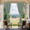 imageNICETOWN 2 Panels RodFree Outdoor Curtains for Patio Waterproof Sticky Top ampamp Back Tab Bottom with Free Rope for Wind Resistance Weatherproof Drapes for GazeboPorch W52 x L84 in Biscotti BeigeSage Green