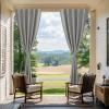 imageNICETOWN 2 Panels RodFree Outdoor Curtains for Patio Waterproof Sticky Top ampamp Back Tab Bottom with Free Rope for Wind Resistance Weatherproof Drapes for GazeboPorch W52 x L84 in Biscotti BeigeSilver Gray