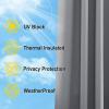 imageNICETOWN 2 Panels RodFree Outdoor Curtains for Patio Waterproof Sticky Top ampamp Back Tab Bottom with Free Rope for Wind Resistance Weatherproof Drapes for GazeboPorch W52 x L84 in Biscotti BeigeSilver Gray