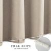 imageNICETOWN 2 Panels RodFree Outdoor Curtains for Patio Waterproof Sticky Top ampamp Back Tab Bottom with Free Rope for Wind Resistance Weatherproof Drapes for GazeboPorch W52 x L84 in Biscotti BeigeLinen Natural