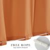 imageNICETOWN 2 Panels RodFree Outdoor Curtains for Patio Waterproof Sticky Top ampamp Back Tab Bottom with Free Rope for Wind Resistance Weatherproof Drapes for GazeboPorch W52 x L84 in Biscotti BeigeOrange