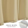 imageNICETOWN 2 Panels RodFree Outdoor Curtains for Patio Waterproof Sticky Top ampamp Back Tab Bottom with Free Rope for Wind Resistance Weatherproof Drapes for GazeboPorch W52 x L84 in Biscotti BeigeBuff