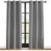 imageNICETOWN Bedroom Curtains Blackout Drapery Panels 2 Panels 42 x 80 inches Silver Grey Three Pass Microfiber Thermal Insulated Solid Ring Top Blackout Window CurtainsDrapes