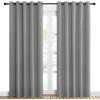 imageNICETOWN Bedroom Curtains Blackout Drapery Panels Three Pass Microfiber Thermal Insulated Solid Ring Top Blackout Window CurtainsDrapes Silver Grey 2 Panels 60 x 84 inches