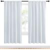 imageNICETOWN Bedroom Window Curtain Panels  Window Treatment Thermal Insulated Rod Pocket Room Darkening Drapes for Patio Door Greyish White 2 Panels 52 in x 72 in W x L
