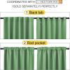imageNICETOWN Blackout Curtain Panels Window Draperies  Forest Green Color 62x84 inch 2 Pieces Insulating Room Darkening Blackout Drapes for Doorway Shower Bathroom Laundry Room Bifold Door