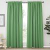imageNICETOWN Blackout Curtain Panels Window Draperies  Forest Green Color 62x84 inch 2 Pieces Insulating Room Darkening Blackout Drapes for Doorway Shower Bathroom Laundry Room Bifold Door