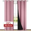 imageNICETOWN Blackout Curtains 80 inches Long Full Light Blocking Drapes with Black Liner for Nursery Thermal Insulated Draperies for Hall Villa Crystal Pink 2 Pieces 42quot Wide Each Panel