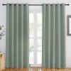 imageNICETOWN Blackout Sage Green Curtain for Windows 84 inch Long  Thermal Insulated Solid Grommet Room Darkening Drape Sound Reducing for BedroomLiving Room 1 Panel W66 x L84