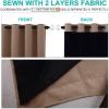 imageNICETOWN Cold Reducing Curtains Complete Blackout Shades for Large Windows 100 Blackout Window Curtain Panels with Black Lined 52 inches Width Each Panel 95 inches Length Cappuccino 2 Pieces