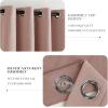imageNICETOWN Full Blackout Dusty Pink Velvet Curtains 8 Feet Long for Bedroom Elegant Grommet Drapes Thermal Insulated Energy Saving Soundproof Room Darkening Window Treatment for Living Room 52 WDusty Pink