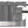 imageNICETOWN Half Window Curtains  Thermal Insulated Rod Pocket Blackout Curtain Tiers for Kids Nursery Kitchen Dining Bathroom Laundry 34 inch Wide x 36 inch Long Greyish White 1 PairSilver Grey
