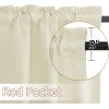 imageNICETOWN Half Window Curtains  Thermal Insulated Rod Pocket Blackout Curtain Tiers for Kids Nursery Kitchen Dining Bathroom Laundry 34 inch Wide x 36 inch Long Greyish White 1 PairLight Beige