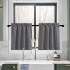 imageNICETOWN Half Window Curtains  Thermal Insulated Rod Pocket Blackout Curtain Tiers for Kids Nursery Kitchen Dining Bathroom Laundry 34 inch Wide x 36 inch Long Greyish White 1 PairGrey