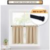 imageNICETOWN Half Window Curtains  Thermal Insulated Rod Pocket Blackout Curtain Tiers for Kids Nursery Kitchen Dining Bathroom Laundry 34 inch Wide x 36 inch Long Greyish White 1 PairBiscotti Beige