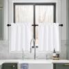 imageNICETOWN Half Window Curtains  Thermal Insulated Rod Pocket Blackout Curtain Tiers for Kids Nursery Kitchen Dining Bathroom Laundry 34 inch Wide x 36 inch Long Greyish White 1 PairPure White
