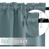 imageNICETOWN Half Window Curtains  Thermal Insulated Rod Pocket Blackout Curtain Tiers for Kids Nursery Kitchen Dining Bathroom Laundry 34 inch Wide x 36 inch Long Greyish White 1 PairGreyish Blue