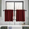 imageNICETOWN Half Window Curtains  Thermal Insulated Rod Pocket Blackout Curtain Tiers for Kids Nursery Kitchen Dining Bathroom Laundry 34 inch Wide x 36 inch Long Greyish White 1 PairBurgundy Red
