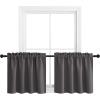 imageNICETOWN Half Window Curtains  Thermal Insulated Rod Pocket Blackout Curtain Tiers for Kids Nursery Kitchen Dining Bathroom Laundry 34 inch Wide x 36 inch Long Greyish White 1 PairGrey