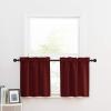 imageNICETOWN Half Window Curtains  Thermal Insulated Rod Pocket Blackout Curtain Tiers for Kids Nursery Kitchen Dining Bathroom Laundry 34 inch Wide x 36 inch Long Greyish White 1 PairBurgundy Red