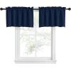 imageNICETOWN Half Window Curtains  Thermal Insulated Rod Pocket Blackout Curtain Tiers for Kids Nursery Kitchen Dining Bathroom Laundry 34 inch Wide x 36 inch Long Greyish White 1 PairNavy