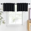 imageNICETOWN Half Window Curtains  Thermal Insulated Rod Pocket Blackout Curtain Tiers for Kids Nursery Kitchen Dining Bathroom Laundry 34 inch Wide x 36 inch Long Greyish White 1 PairBlack
