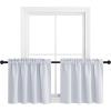 imageNICETOWN Half Window Curtains  Thermal Insulated Rod Pocket Blackout Curtain Tiers for Kids Nursery Kitchen Dining Bathroom Laundry 34 inch Wide x 36 inch Long Greyish White 1 PairGreyish White