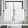 imageNICETOWN Half Window Curtains  Thermal Insulated Rod Pocket Blackout Curtain Tiers for Kids Nursery Kitchen Dining Bathroom Laundry 34 inch Wide x 36 inch Long Greyish White 1 PairPure White