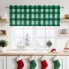 imageNICETOWN Half Window Curtains  Thermal Insulated Rod Pocket Blackout Curtain Tiers for Kids Nursery Kitchen Dining Bathroom Laundry 34 inch Wide x 36 inch Long Greyish White 1 PairGreen  White
