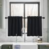 imageNICETOWN Half Window Curtains  Thermal Insulated Rod Pocket Blackout Curtain Tiers for Kids Nursery Kitchen Dining Bathroom Laundry 34 inch Wide x 36 inch Long Greyish White 1 PairBlack