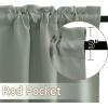 imageNICETOWN Half Window Curtains  Thermal Insulated Rod Pocket Blackout Curtain Tiers for Kids Nursery Kitchen Dining Bathroom Laundry 34 inch Wide x 36 inch Long Greyish White 1 PairGreyish Green