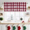 imageNICETOWN Half Window Curtains  Thermal Insulated Rod Pocket Blackout Curtain Tiers for Kids Nursery Kitchen Dining Bathroom Laundry 34 inch Wide x 36 inch Long Greyish White 1 PairRed  White