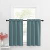 imageNICETOWN Half Window Curtains  Thermal Insulated Rod Pocket Blackout Curtain Tiers for Kids Nursery Kitchen Dining Bathroom Laundry 34 inch Wide x 36 inch Long Greyish White 1 PairGreyish Blue