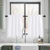 imageNICETOWN Half Window Curtains  Thermal Insulated Rod Pocket Blackout Curtain Tiers for Kids Nursery Kitchen Dining Bathroom Laundry 34 inch Wide x 36 inch Long Greyish White 1 PairPure White