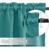 imageNICETOWN Half Window Curtains  Thermal Insulated Rod Pocket Blackout Curtain Tiers for Kids Nursery Kitchen Dining Bathroom Laundry 34 inch Wide x 36 inch Long Greyish White 1 PairSea Teal