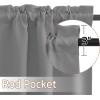 imageNICETOWN Half Window Curtains  Thermal Insulated Rod Pocket Blackout Curtain Tiers for Kids Nursery Kitchen Dining Bathroom Laundry 34 inch Wide x 36 inch Long Greyish White 1 PairSilver Grey