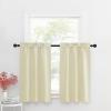 imageNICETOWN Half Window Curtains  Thermal Insulated Rod Pocket Blackout Curtain Tiers for Kids Nursery Kitchen Dining Bathroom Laundry 34 inch Wide x 36 inch Long Greyish White 1 PairLight Beige