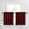 imageNICETOWN Half Window Curtains  Thermal Insulated Rod Pocket Blackout Curtain Tiers for Kids Nursery Kitchen Dining Bathroom Laundry 34 inch Wide x 36 inch Long Greyish White 1 PairBurgundy Red