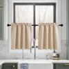 imageNICETOWN Half Window Curtains  Thermal Insulated Rod Pocket Blackout Curtain Tiers for Kids Nursery Kitchen Dining Bathroom Laundry 34 inch Wide x 36 inch Long Greyish White 1 PairBiscotti Beige