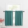 imageNICETOWN Half Window Curtains  Thermal Insulated Rod Pocket Blackout Curtain Tiers for Kids Nursery Kitchen Dining Bathroom Laundry 34 inch Wide x 36 inch Long Greyish White 1 PairSea Teal
