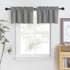 imageNICETOWN Half Window Curtains  Thermal Insulated Rod Pocket Blackout Curtain Tiers for Kids Nursery Kitchen Dining Bathroom Laundry 34 inch Wide x 36 inch Long Greyish White 1 PairSilver Grey