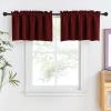 imageNICETOWN Half Window Curtains  Thermal Insulated Rod Pocket Blackout Curtain Tiers for Kids Nursery Kitchen Dining Bathroom Laundry 34 inch Wide x 36 inch Long Greyish White 1 PairBurgundy Red
